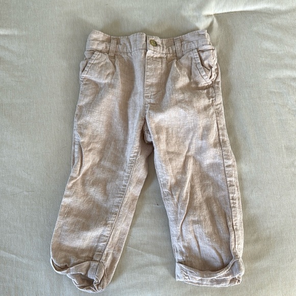 Janie and Jack Other - Janie and Jack Linen Blend Baby Dress Pants, Beige - Size 12-18 Months
